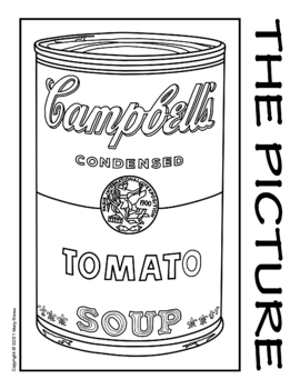 Campbells soup can by andy warhol collaborative activity coloring pages