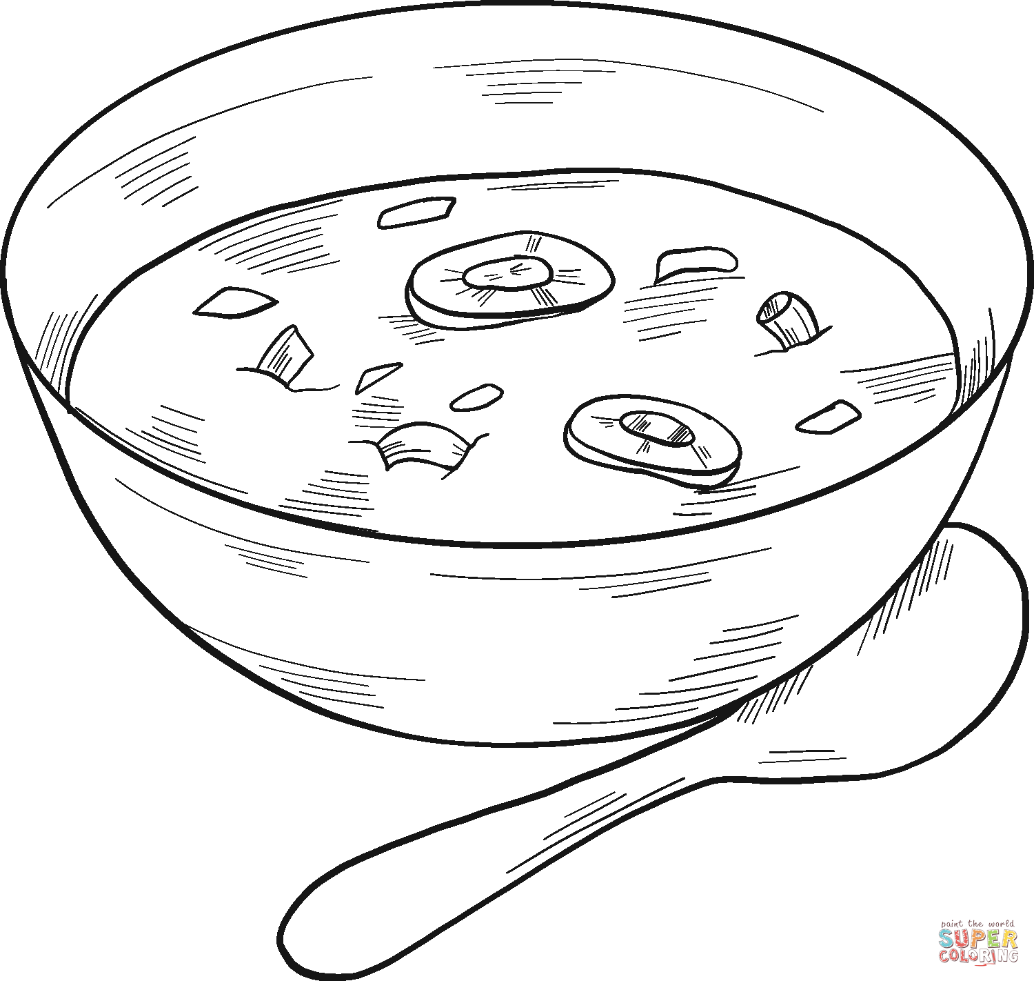 Bowl of soup coloring page free printable coloring pages