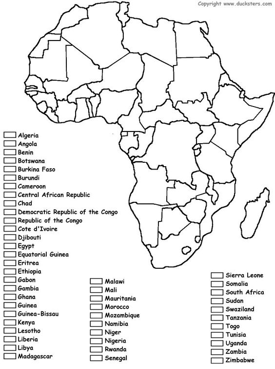 Learning about africa printables maps worksheets