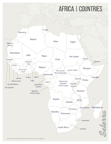 Africa countries printables