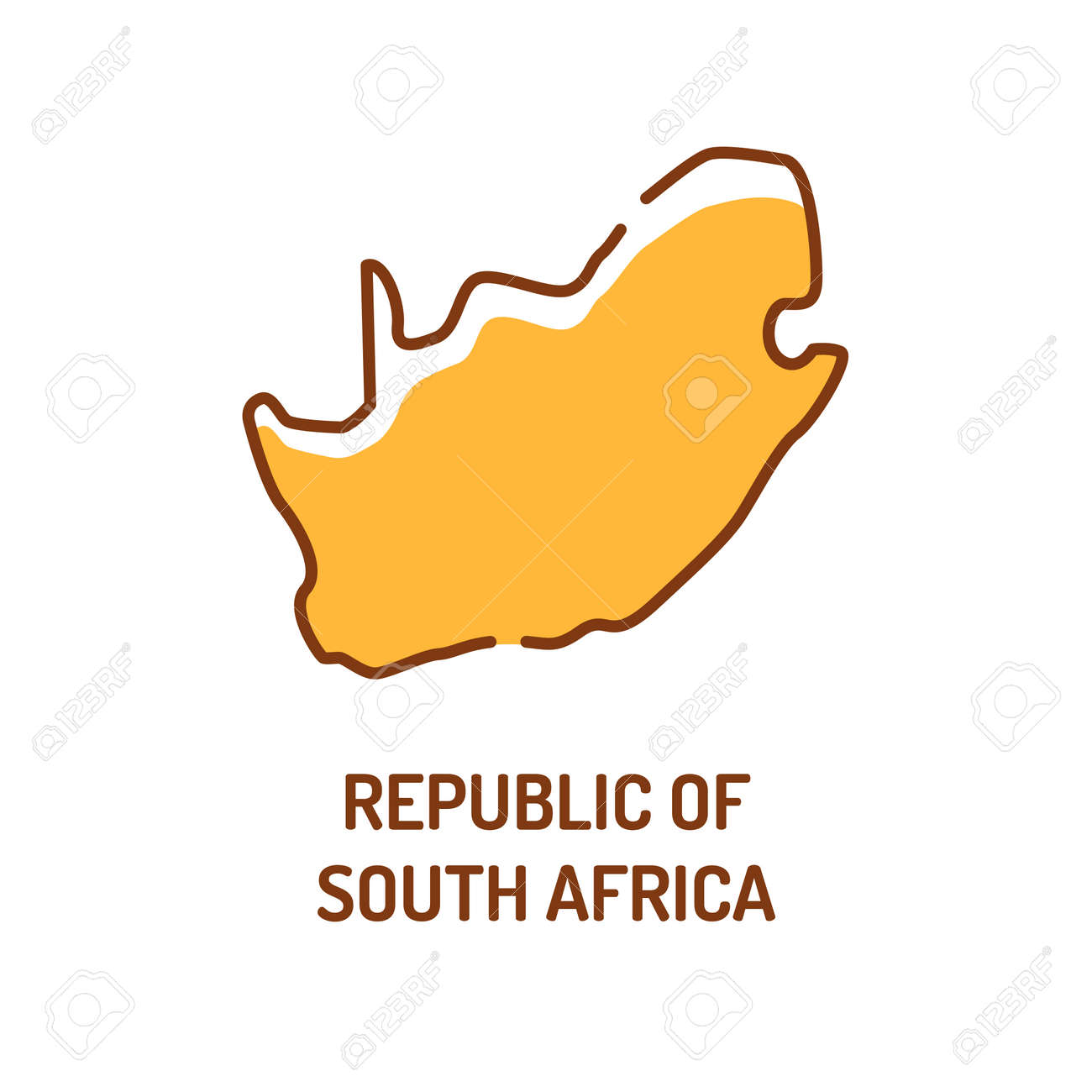 Republic of south africa map color line icon border of the country pictogram for web page mobile app promo ui ux gui design element editable stroke royalty free svg cliparts vectors and