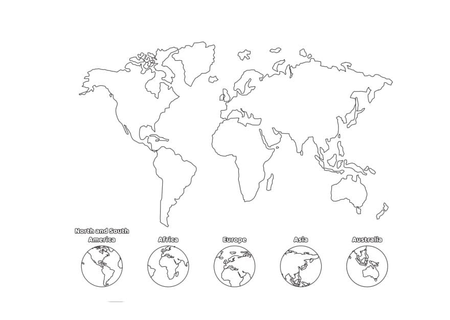 World map coloring pages