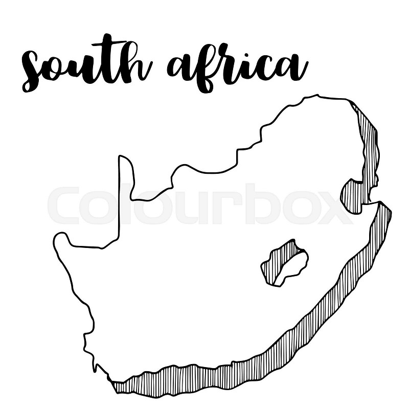 Hand drawn of south africa map vector illustration stock vector