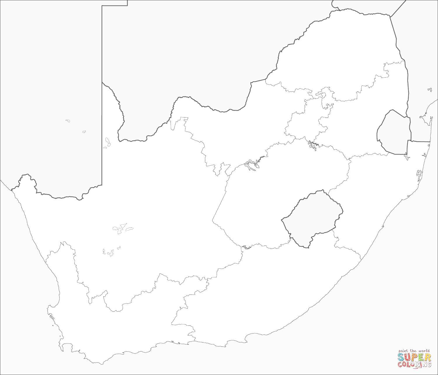 South africa map coloring page free printable coloring pages