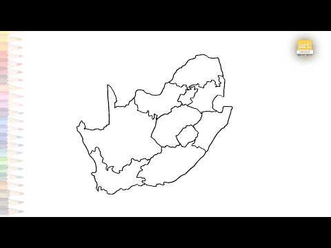 South africa map drawing with regions art tutorials draw south africa map step by step artjanag