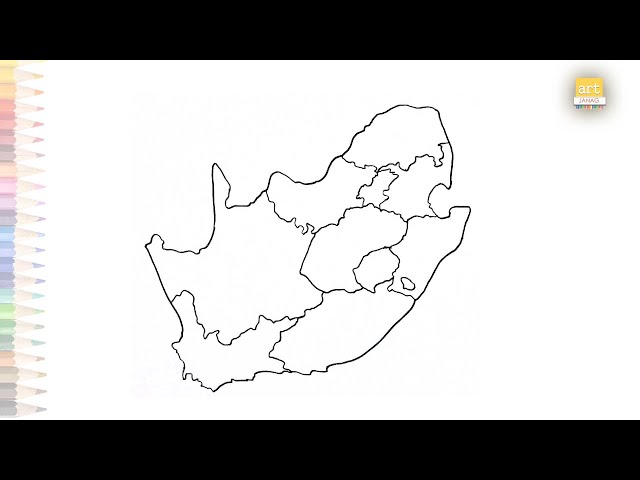 Map of south africa with states how to draw south africa map step by step map drawing tutorials