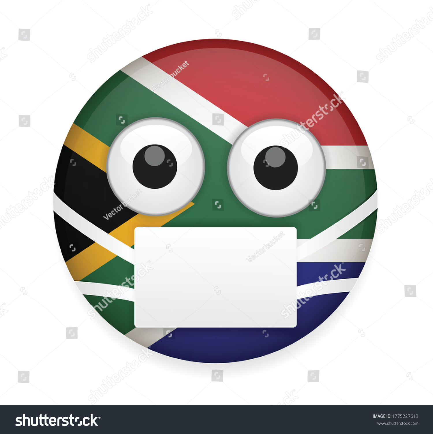 South africa flag face medical maskhigh stock vector royalty free