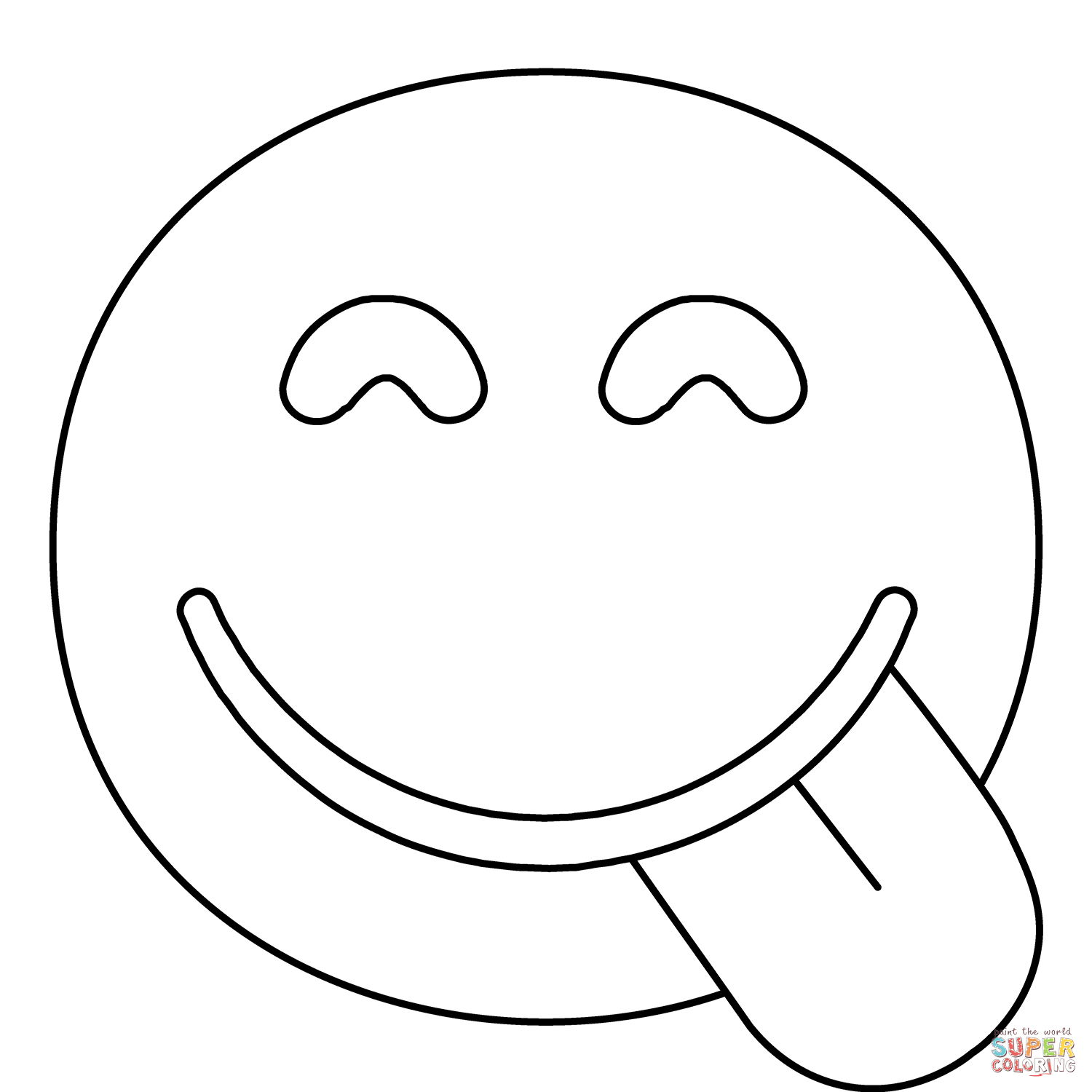 Face savoring food emoji coloring page free printable coloring pages