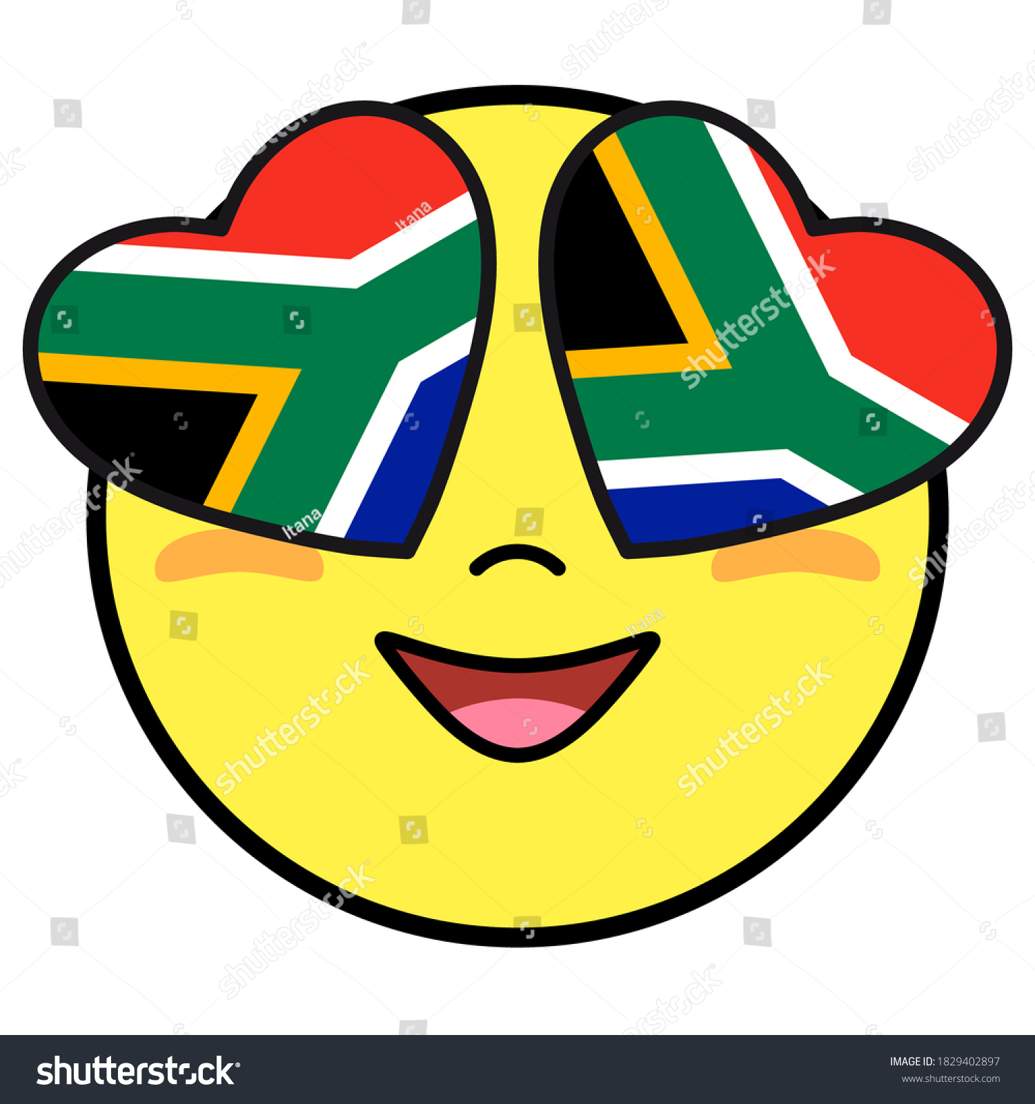 South africa flag button patriotic smile stock vector royalty free