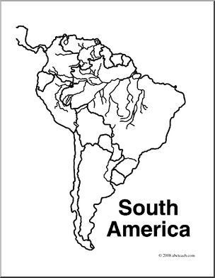 Clip art south america map coloring page blank i