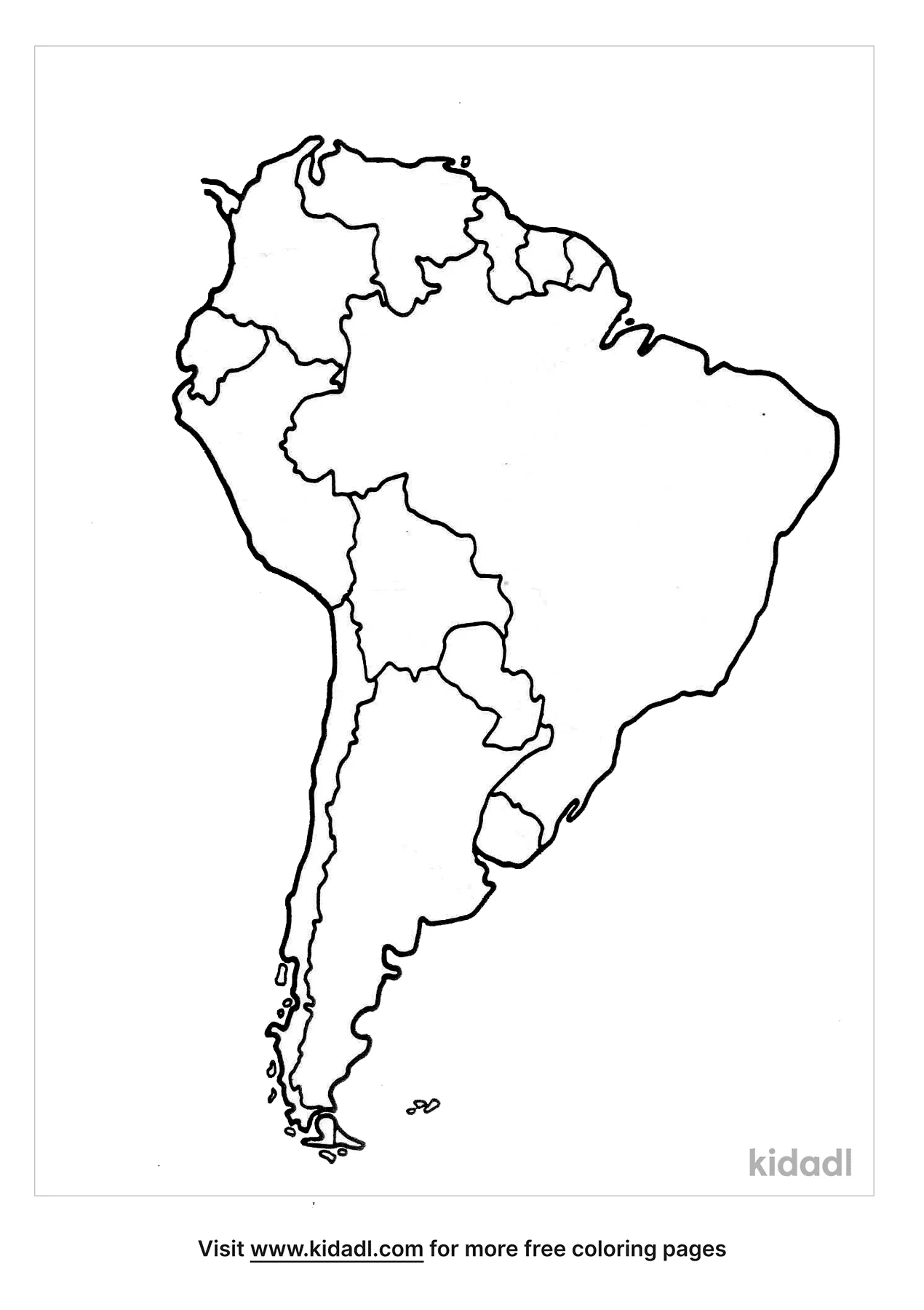Free south america map coloring page coloring page printables