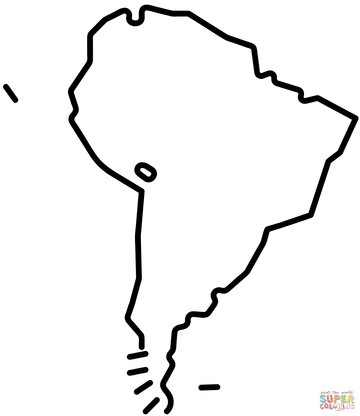 South america map coloring page free printable coloring pages