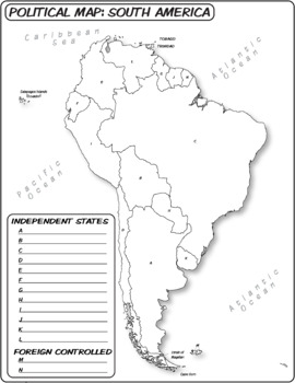 Quiz south america political map coloring book series by the human imprint