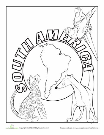 South america worksheet education south america animals south america map coloring books