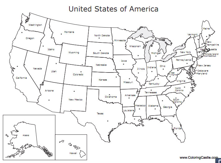 Just for fun us map printable coloring pages
