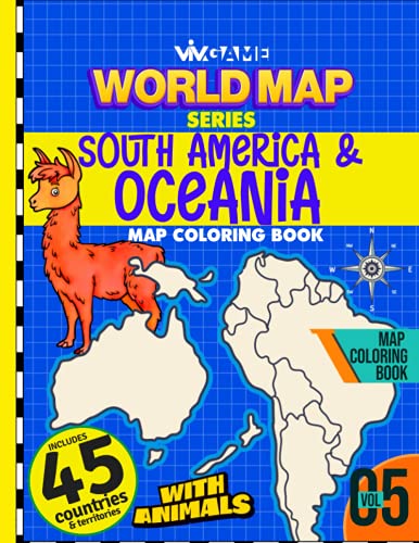 South america oceania map coloring book