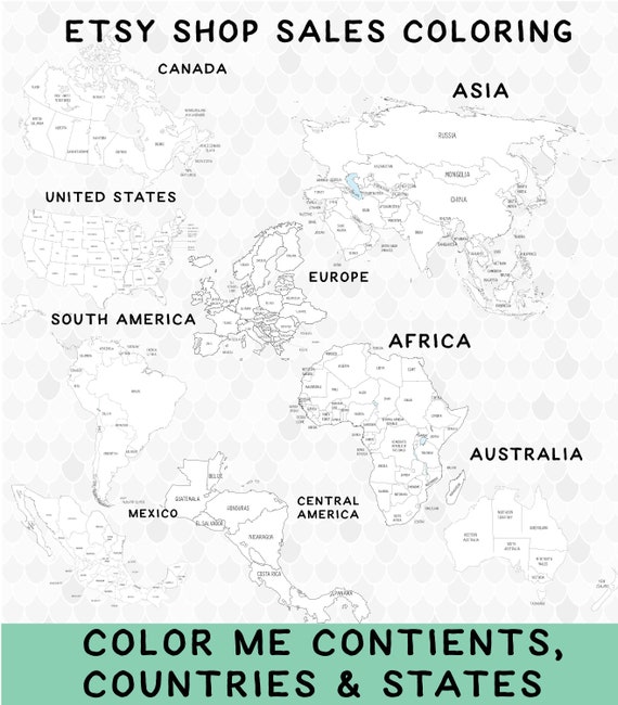 Printable world map coloring pages coloring continents coloring countries coloring states sales color sales color tracker