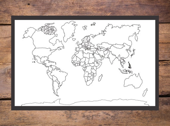 World map giant coloring pages bundle countries of the world continents work sheet africa map asia map australia map south america instant download