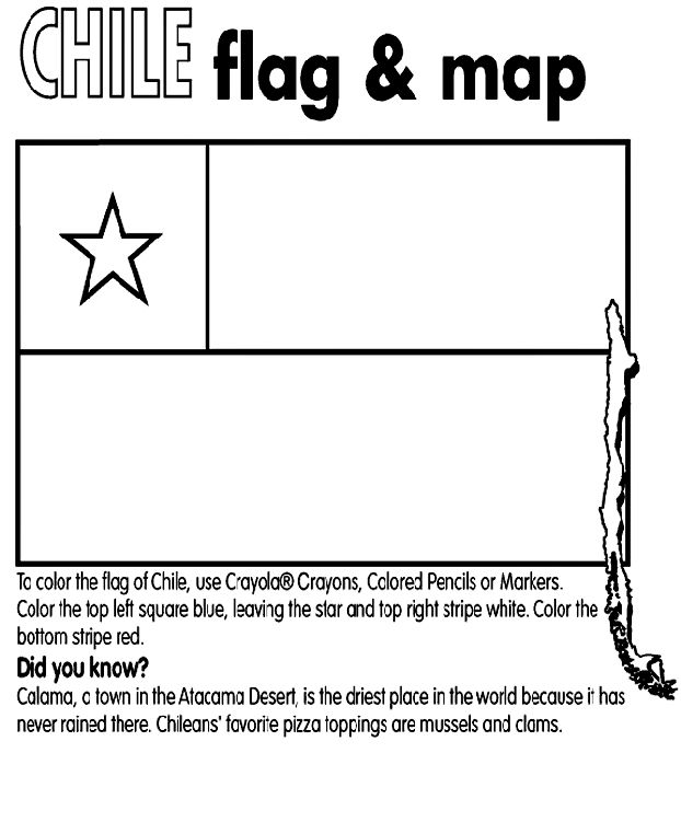 Chile on crayola flag coloring pages chile flag coloring pages