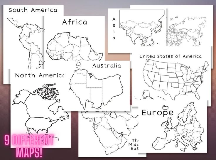 World map giant coloring pages bundle countries of the world