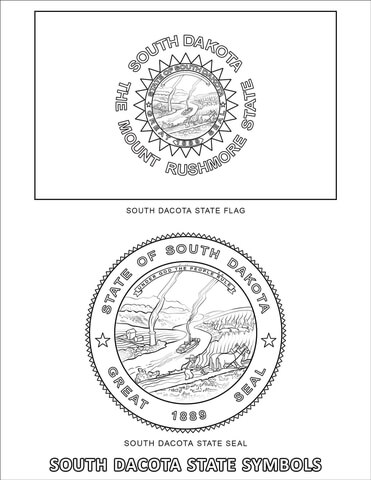 South dakota state symbols coloring page free printable coloring pages