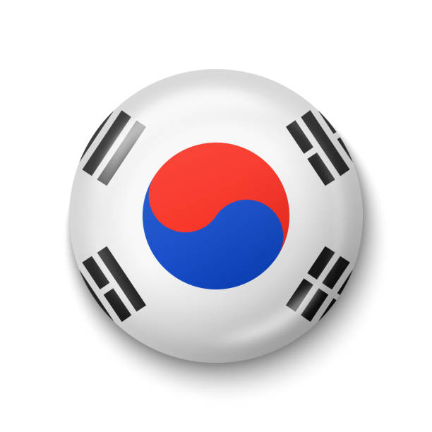 Korean flag circle stock illustrations royalty