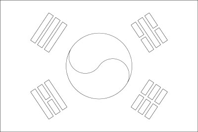 Coloring page for the flag of south korea