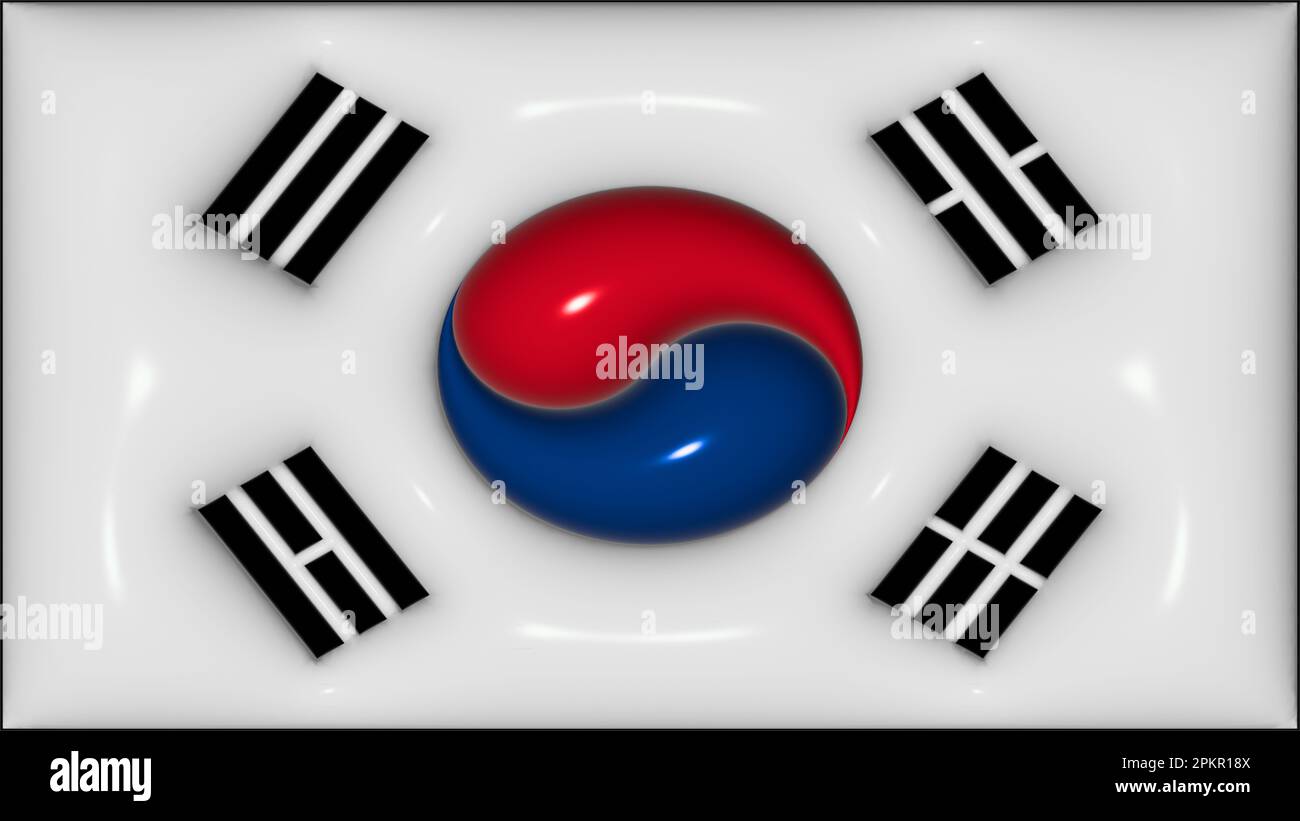 National flag south korea button hi