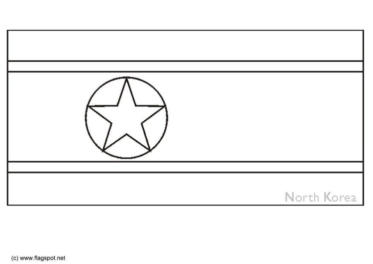 Coloring page flag north korea