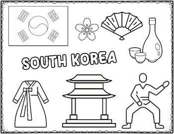 Korea coloring tpt