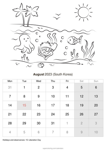 August calendar