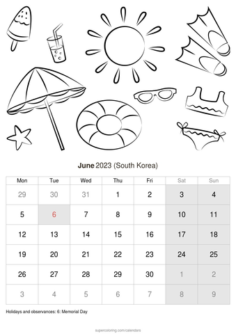 June calendar