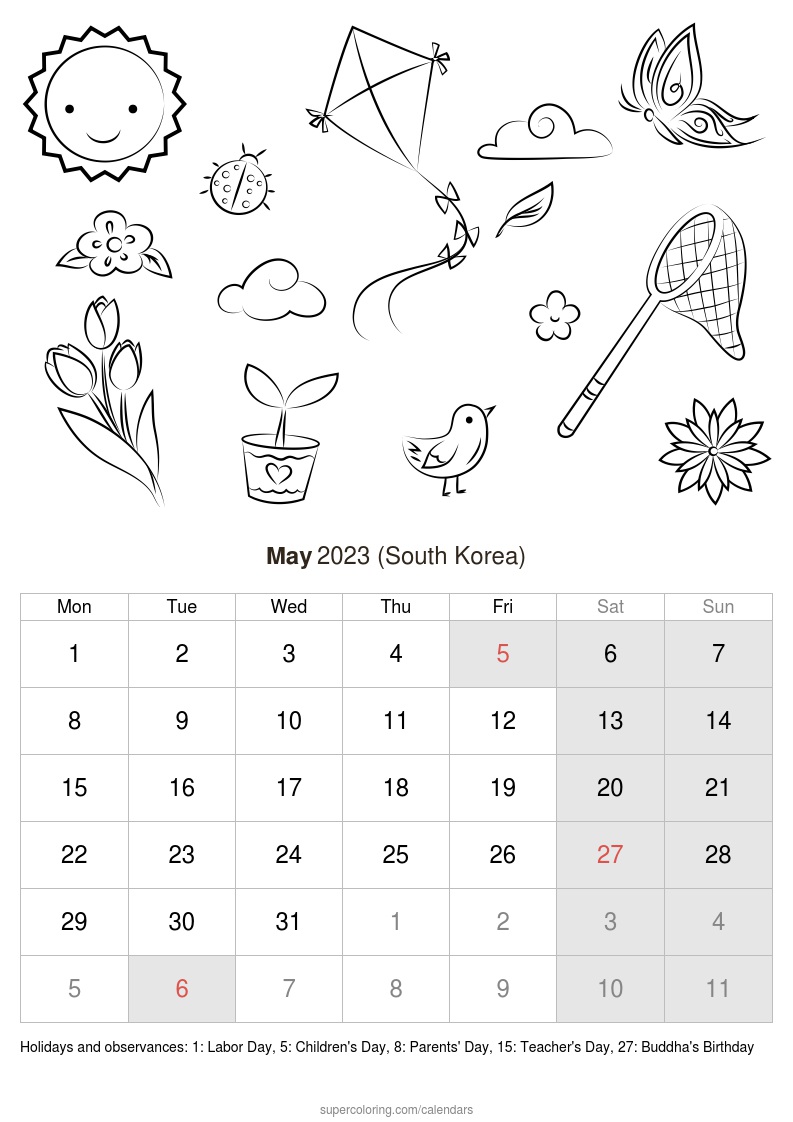 May calendar