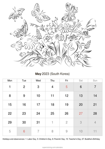 May calendar