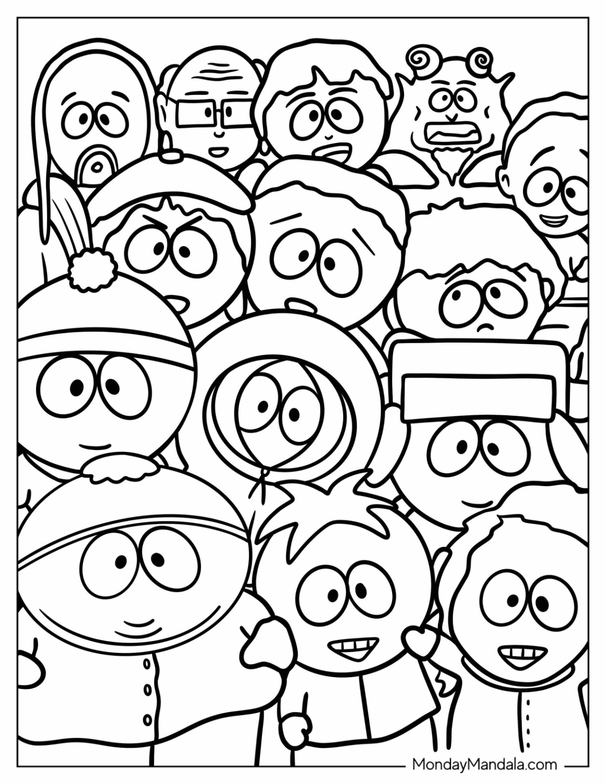 South park coloring pages free pdf printables