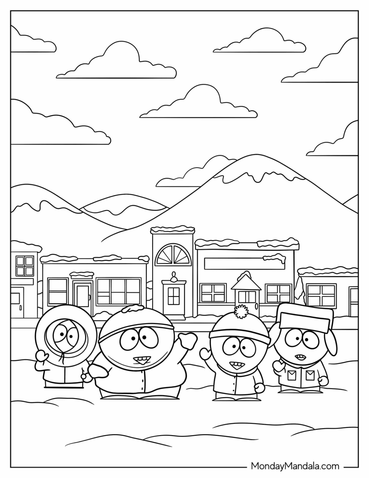 South park coloring pages free pdf printables