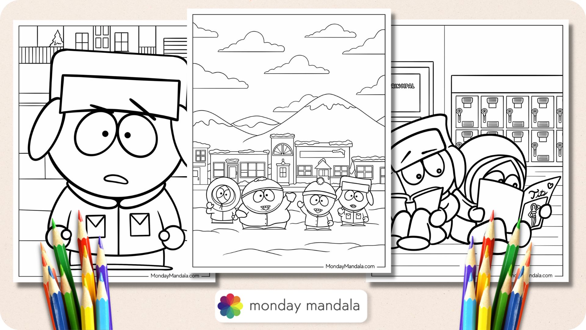 South park coloring pages free pdf printables