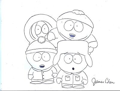 South park original comic art pencil sketch on rd stock