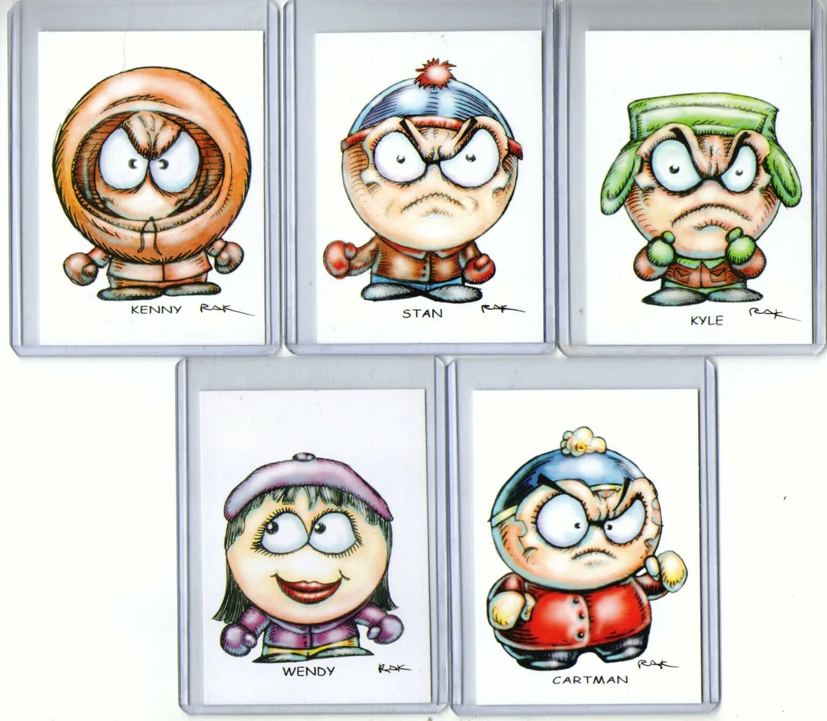 South park cards art prints stan kenny cartman kyle wendy