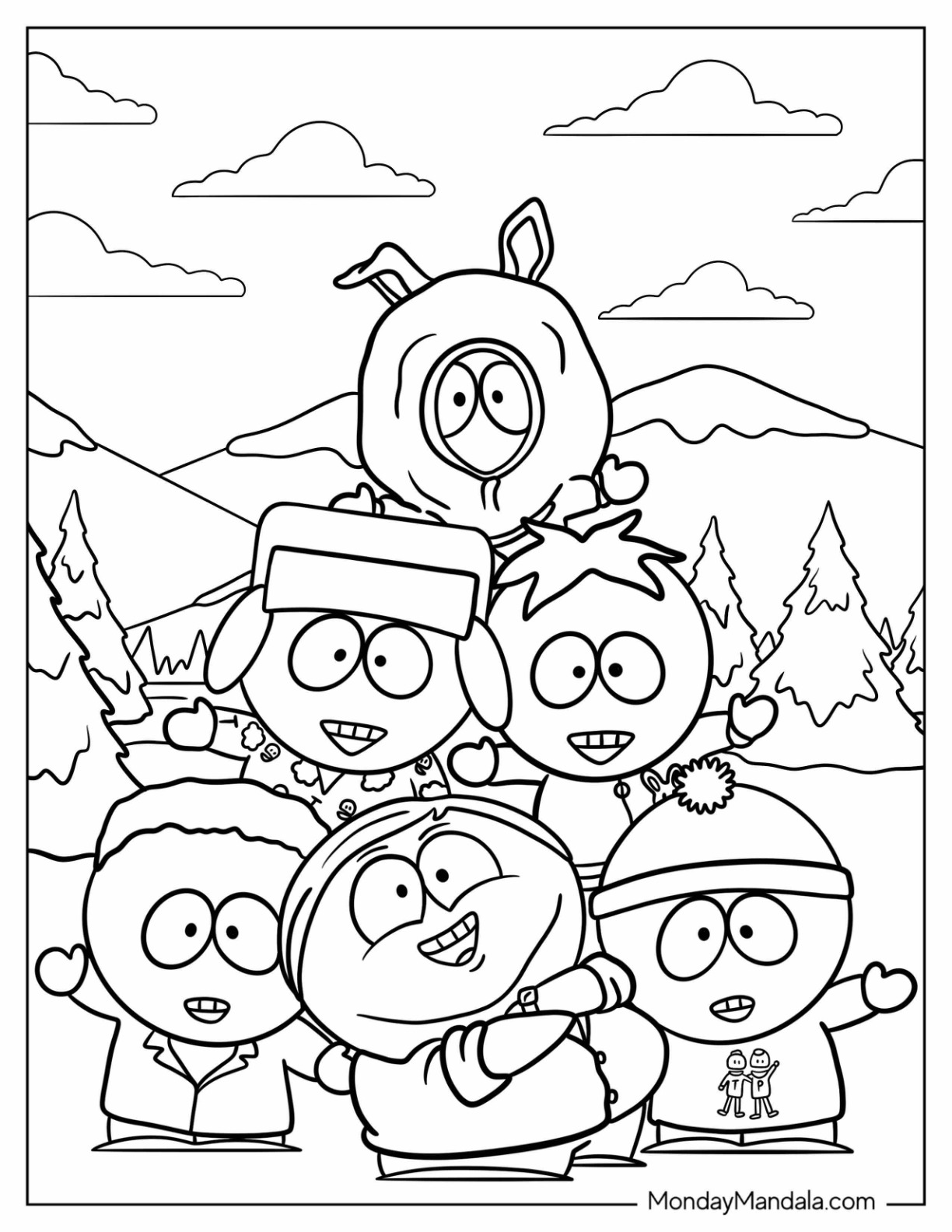 South park coloring pages free pdf printables