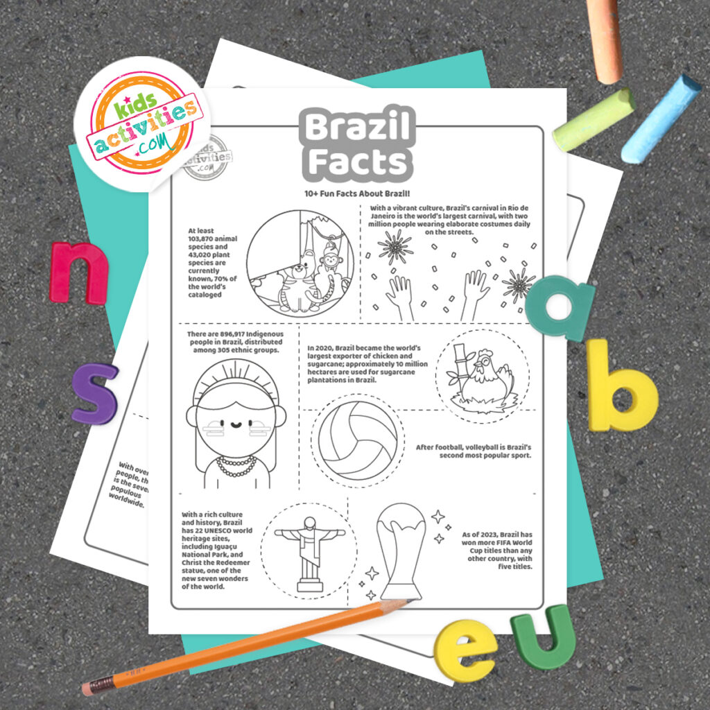 Facts about brazil coloring pages kids activities blog