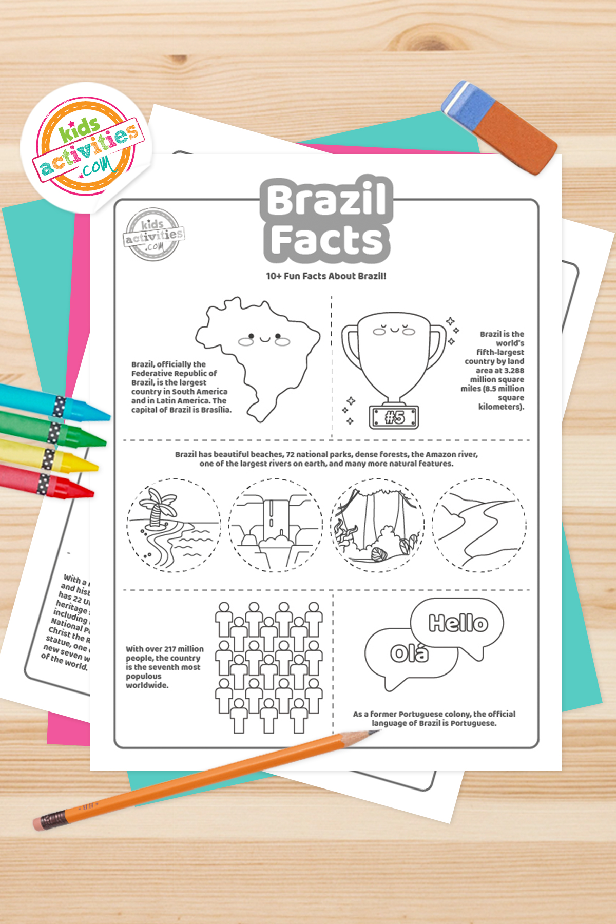 Facts about brazil coloring pages kids activities blog