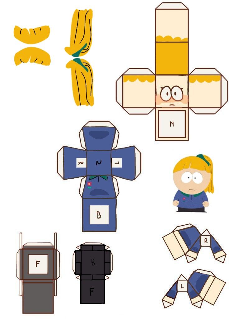 Kelly south park papercraft south park paper doll template paper crafts