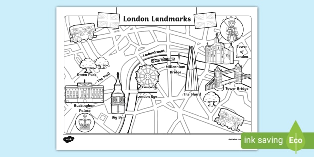 London landmarks louring map