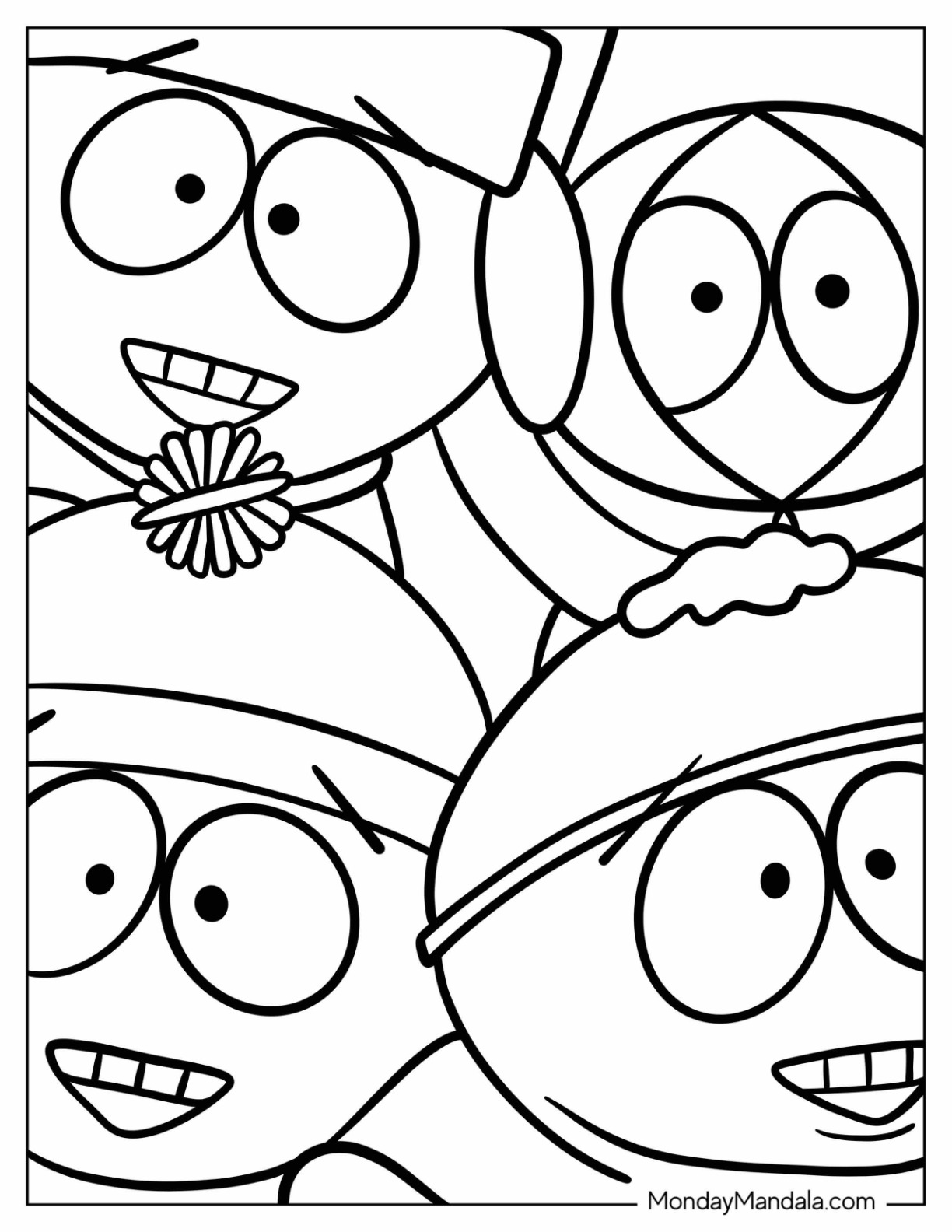 South park coloring pages free pdf printables