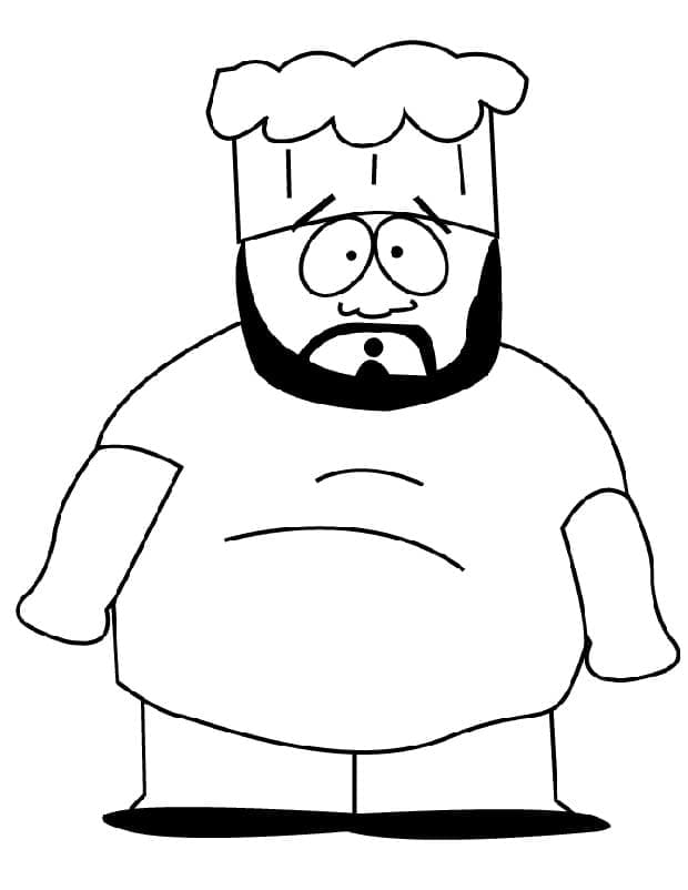 Chef from south park coloring page