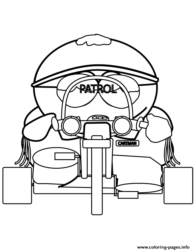 South park cartman police patrol coloring page coloring page printable