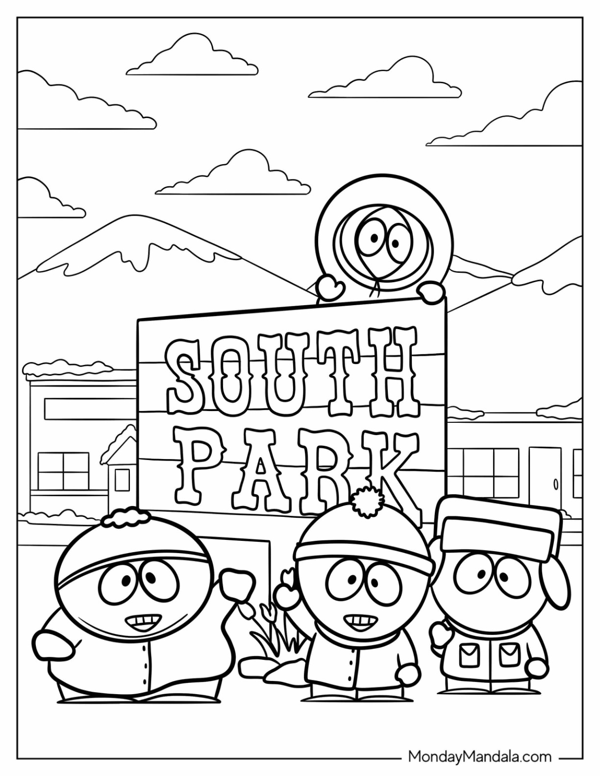 South park coloring pages free pdf printables