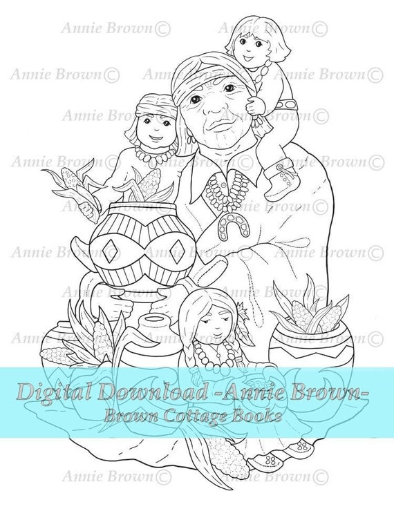 Native coloring page southwest children printable download