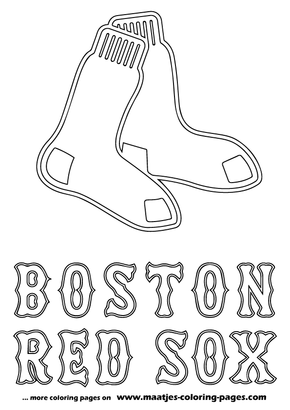 Mlb boston red sox logo coloring pages